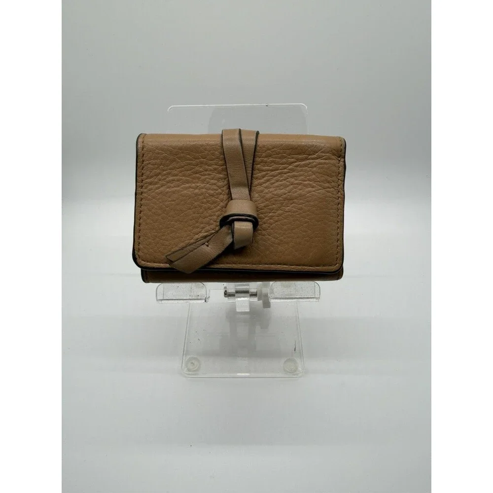 Chloé Alphabet Leather Trifold Wallet Purse Beige/142